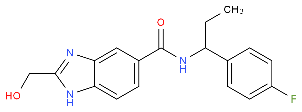 N-[1-(4-fluorophenyl)propyl]-2-(hydroxymethyl)-1H-benzimidazole-5-carboxamide_分子结构_CAS_)
