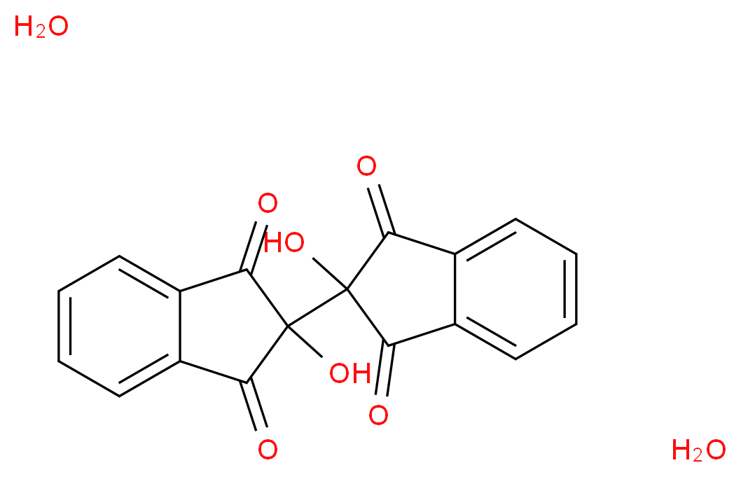 2-hydroxy-2-(2-hydroxy-1,3-dioxo-2,3-dihydro-1H-inden-2-yl)-2,3-dihydro-1H-indene-1,3-dione dihydrate_分子结构_CAS_5950-69-6