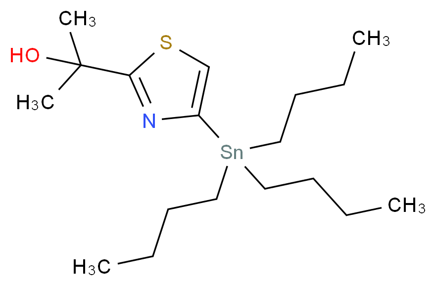 2-[4-(tributylstannyl)-1,3-thiazol-2-yl]propan-2-ol_分子结构_CAS_1245816-16-3