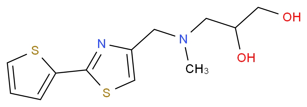3-(methyl{[2-(2-thienyl)-1,3-thiazol-4-yl]methyl}amino)propane-1,2-diol_分子结构_CAS_)