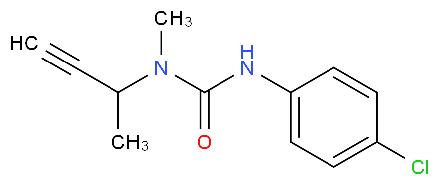 3-(but-3-yn-2-yl)-1-(4-chlorophenyl)-3-methylurea_分子结构_CAS_3766-60-7