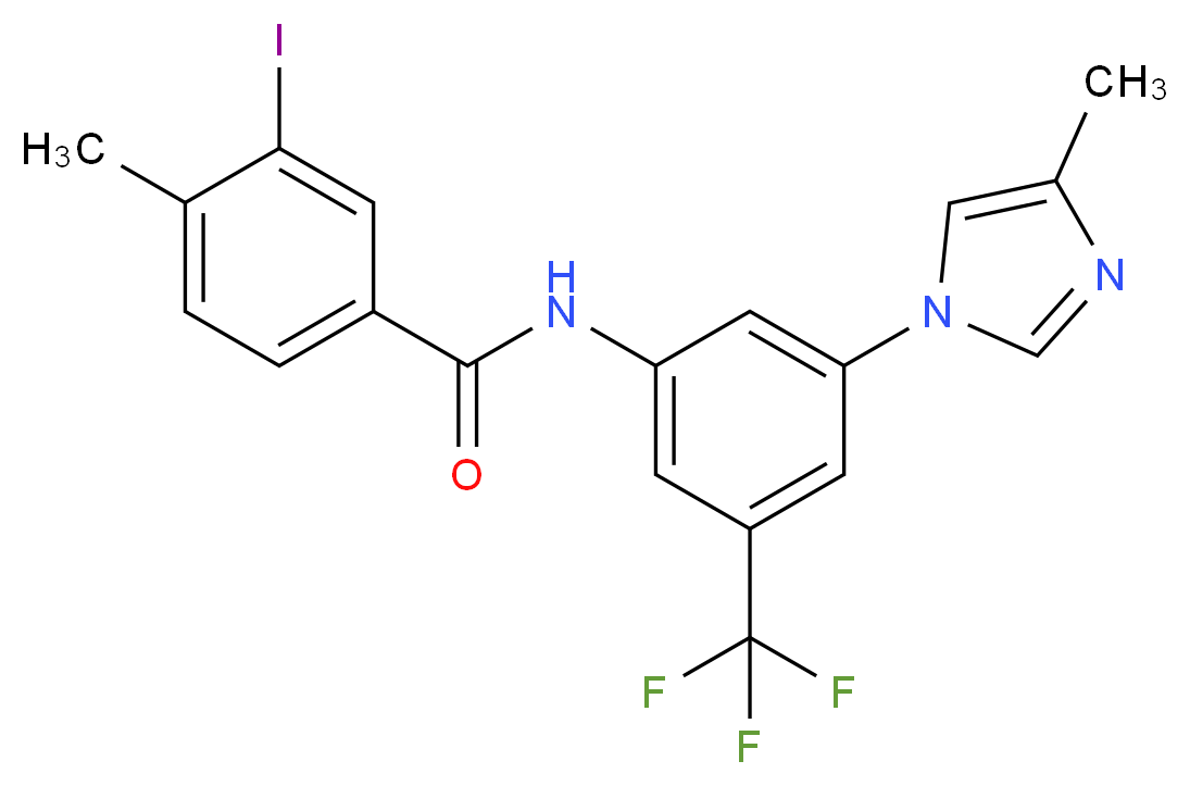 3-iodo-4-methyl-N-[3-(4-methyl-1H-imidazol-1-yl)-5-(trifluoromethyl)phenyl]benzamide_分子结构_CAS_926922-18-1