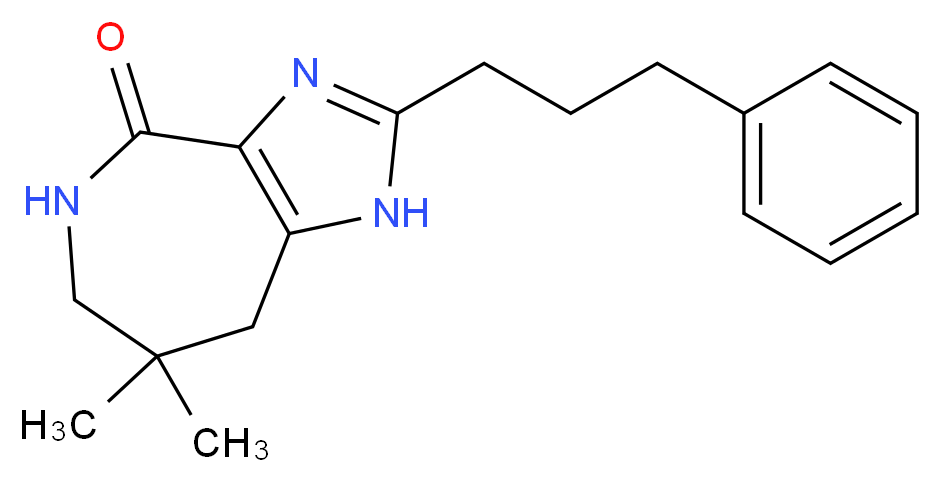 7,7-dimethyl-2-(3-phenylpropyl)-5,6,7,8-tetrahydroimidazo[4,5-c]azepin-4(1H)-one_分子结构_CAS_)