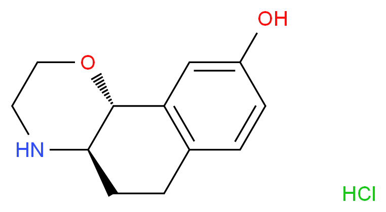(+)-3,4,4a,5,6,10b-Hexahydro-2H-naphtho[1,2-b][1,4]oxazin-9-ol Hydrochloride_分子结构_CAS_858517-21-2)