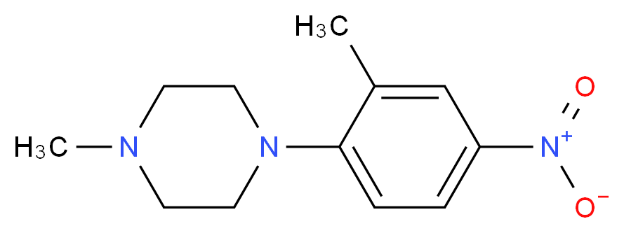 1-methyl-4-(2-methyl-4-nitrophenyl)piperazine_分子结构_CAS_681004-49-9