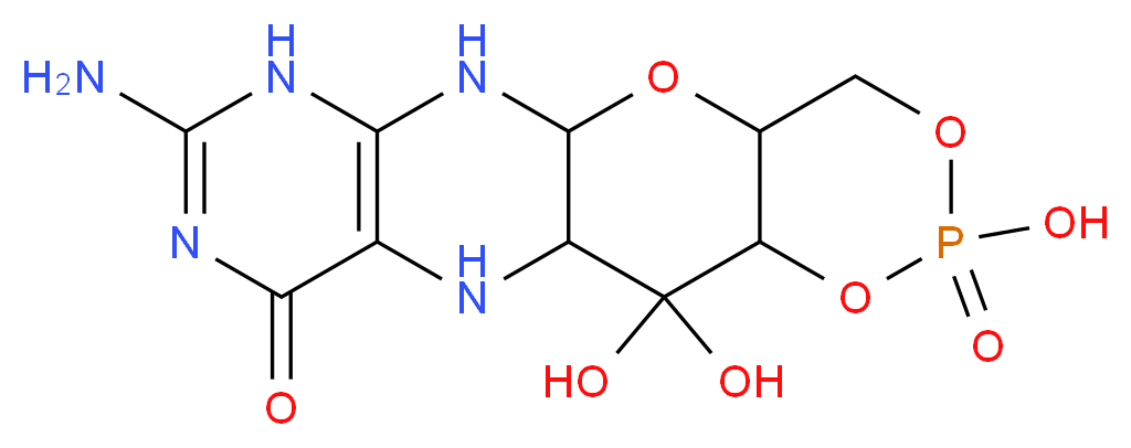 8-amino-2,12,12-trihydroxy-4,4a,5a,6,7,10,11,11a,12,12a-decahydro-2H-1,3,5-trioxa-6,7,9,11-tetraaza-2λ<sup>5</sup>-phosphatetracene-2,10-dione_分子结构_CAS_150829-29-1