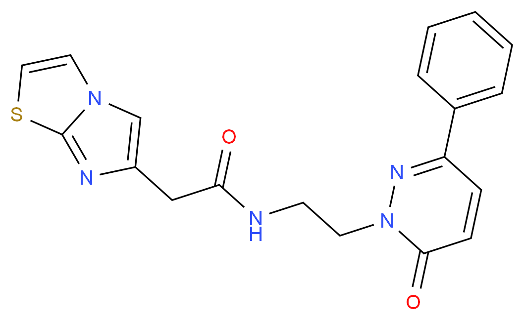 2-imidazo[2,1-b][1,3]thiazol-6-yl-N-[2-(6-oxo-3-phenylpyridazin-1(6H)-yl)ethyl]acetamide_分子结构_CAS_)