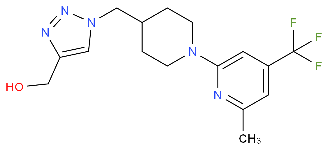 [1-({1-[6-methyl-4-(trifluoromethyl)-2-pyridinyl]-4-piperidinyl}methyl)-1H-1,2,3-triazol-4-yl]methanol_分子结构_CAS_)