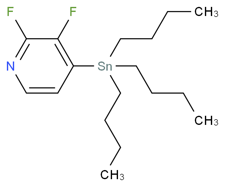 2,3-difluoro-4-(tributylstannyl)pyridine_分子结构_CAS_1245816-05-0