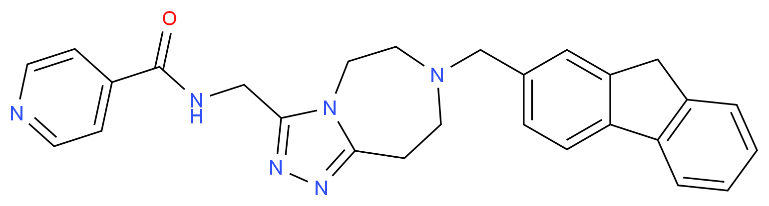 N-{[7-(9H-fluoren-2-ylmethyl)-6,7,8,9-tetrahydro-5H-[1,2,4]triazolo[4,3-d][1,4]diazepin-3-yl]methyl}isonicotinamide_分子结构_CAS_)
