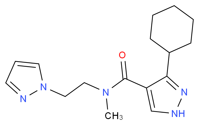 3-cyclohexyl-N-methyl-N-[2-(1H-pyrazol-1-yl)ethyl]-1H-pyrazole-4-carboxamide_分子结构_CAS_)