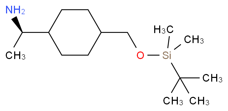 (1R)-1-(4-{[(tert-butyldimethylsilyl)oxy]methyl}cyclohexyl)ethan-1-amine_分子结构_CAS_672314-51-1