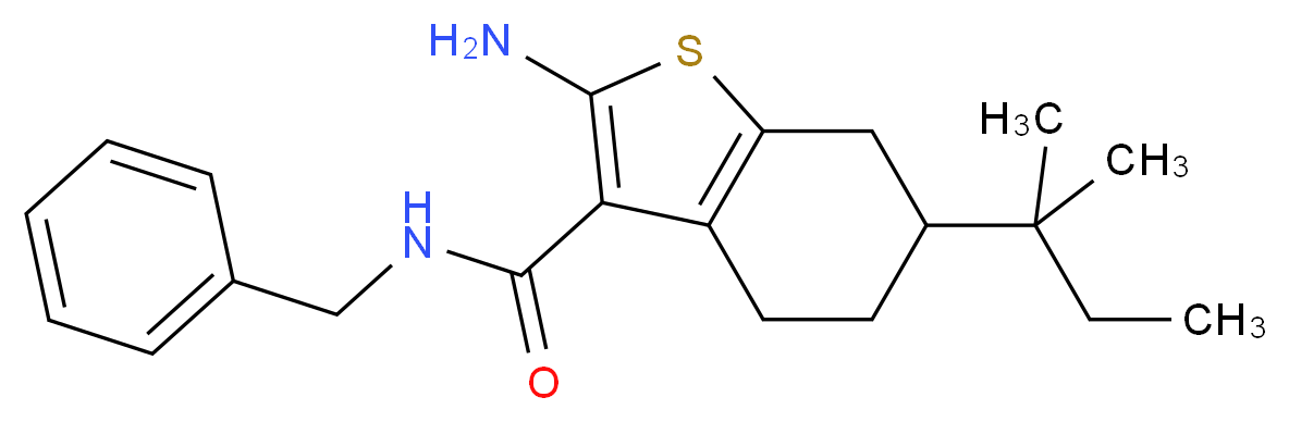 2-Amino-N-benzyl-6-tert-pentyl-4,5,6,7-tetrahydrobenzo[b]thiophene-3-carboxamide_分子结构_CAS_)