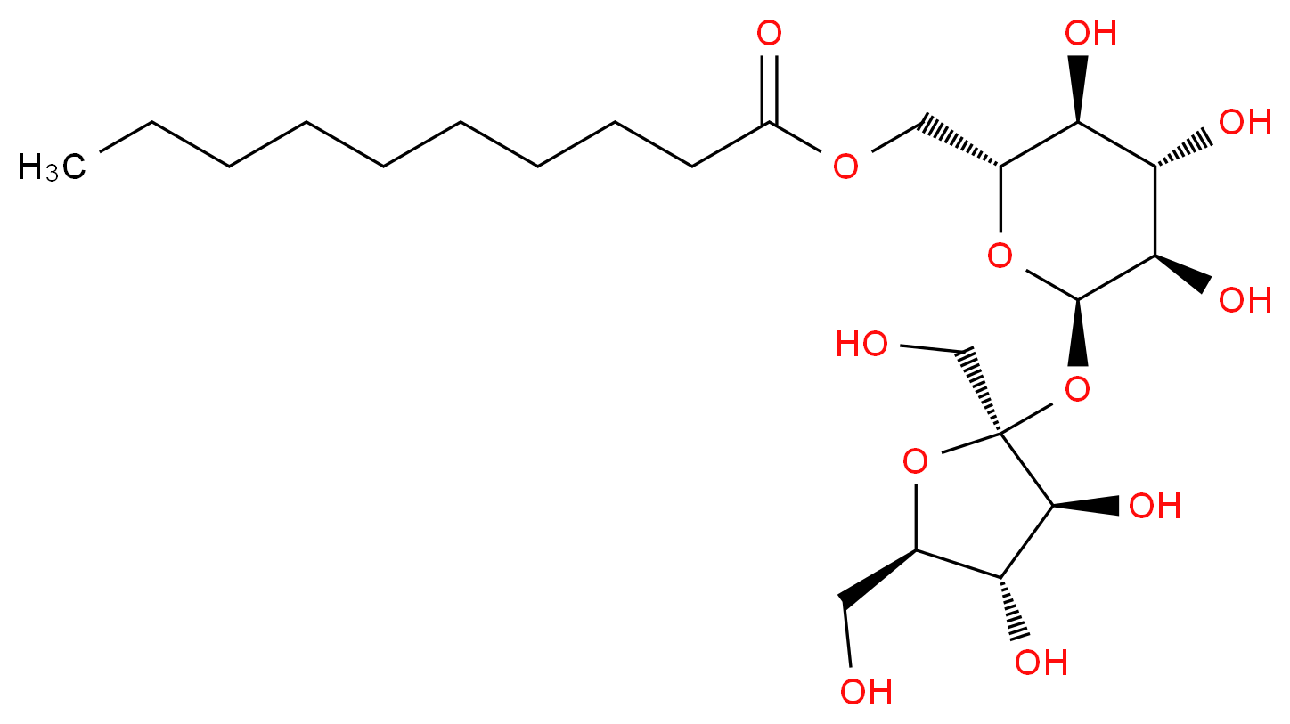 Sucrose monodecanoate_分子结构_CAS_31835-06-0)