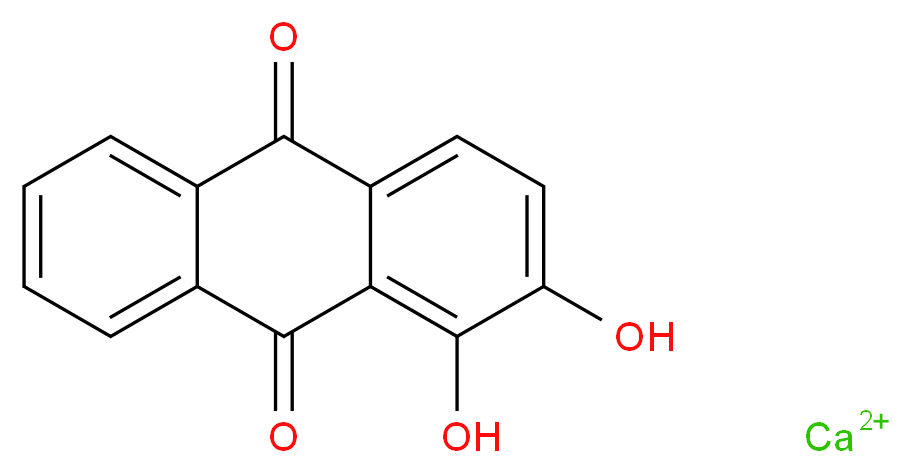 calcium 1,2-dihydroxy-9,10-dihydroanthracene-9,10-dione_分子结构_CAS_104074-25-1