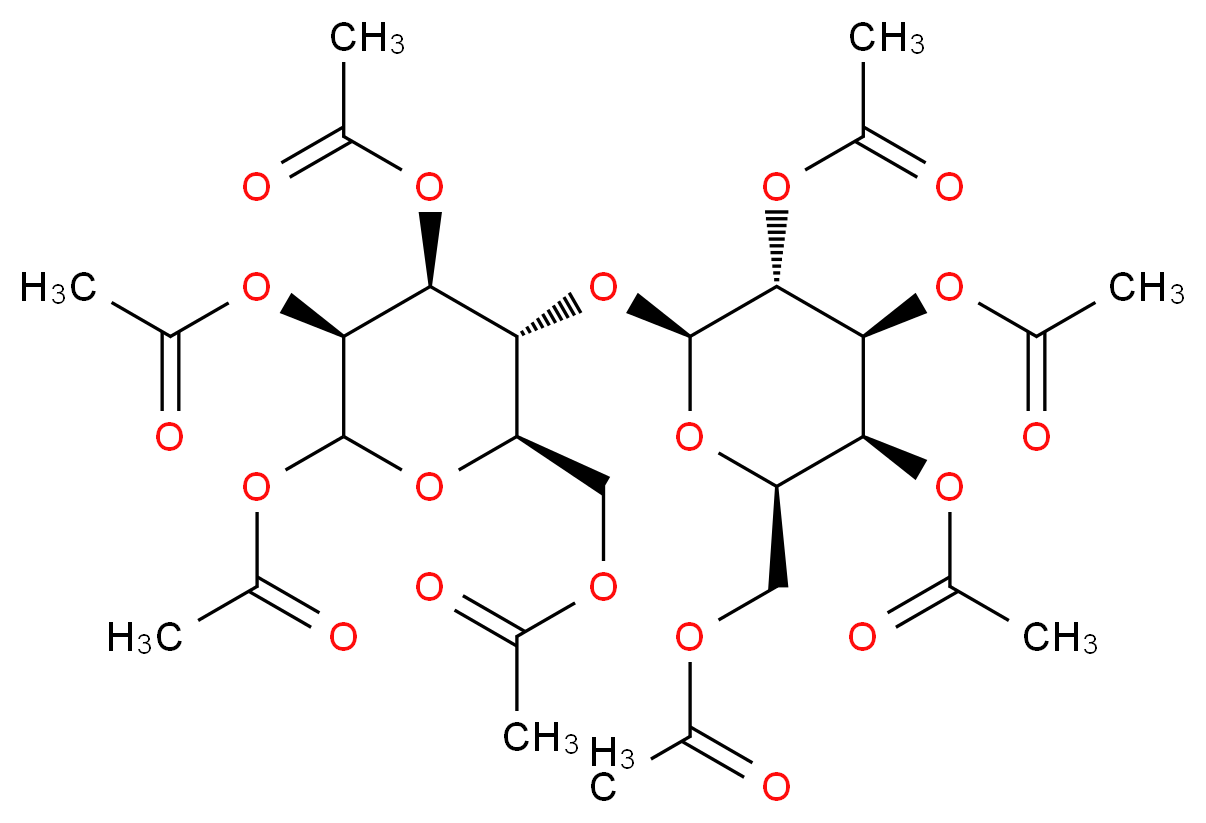 [(2R,3R,4S,5S)-4,5,6-tris(acetyloxy)-3-{[(2S,3R,4S,5S,6R)-3,4,5-tris(acetyloxy)-6-[(acetyloxy)methyl]oxan-2-yl]oxy}oxan-2-yl]methyl acetate_分子结构_CAS_20880-65-3