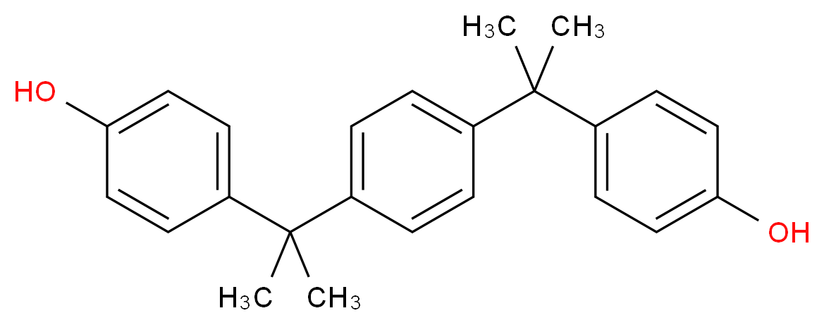 4,4′-(1,4-亚苯基二异亚丙基)二苯酚_分子结构_CAS_2167-51-3)