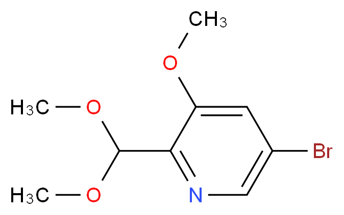 5-bromo-2-(dimethoxymethyl)-3-methoxypyridine_分子结构_CAS_1138443-86-3