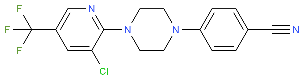 4-{4-[3-Chloro-5-(trifluoromethyl)pyridin-2-yl]piperazin-1-yl}benzonitrile 97%_分子结构_CAS_)
