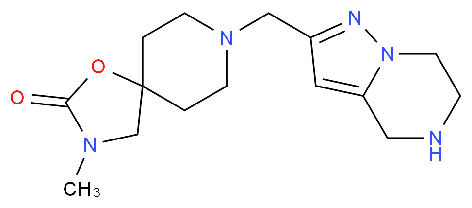 3-methyl-8-(4,5,6,7-tetrahydropyrazolo[1,5-a]pyrazin-2-ylmethyl)-1-oxa-3,8-diazaspiro[4.5]decan-2-one_分子结构_CAS_)
