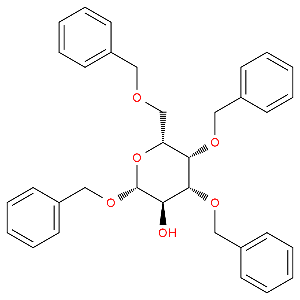 (2R,3R,4R,5S,6R)-2,4,5-tris(benzyloxy)-6-[(benzyloxy)methyl]oxan-3-ol_分子结构_CAS_61820-04-0