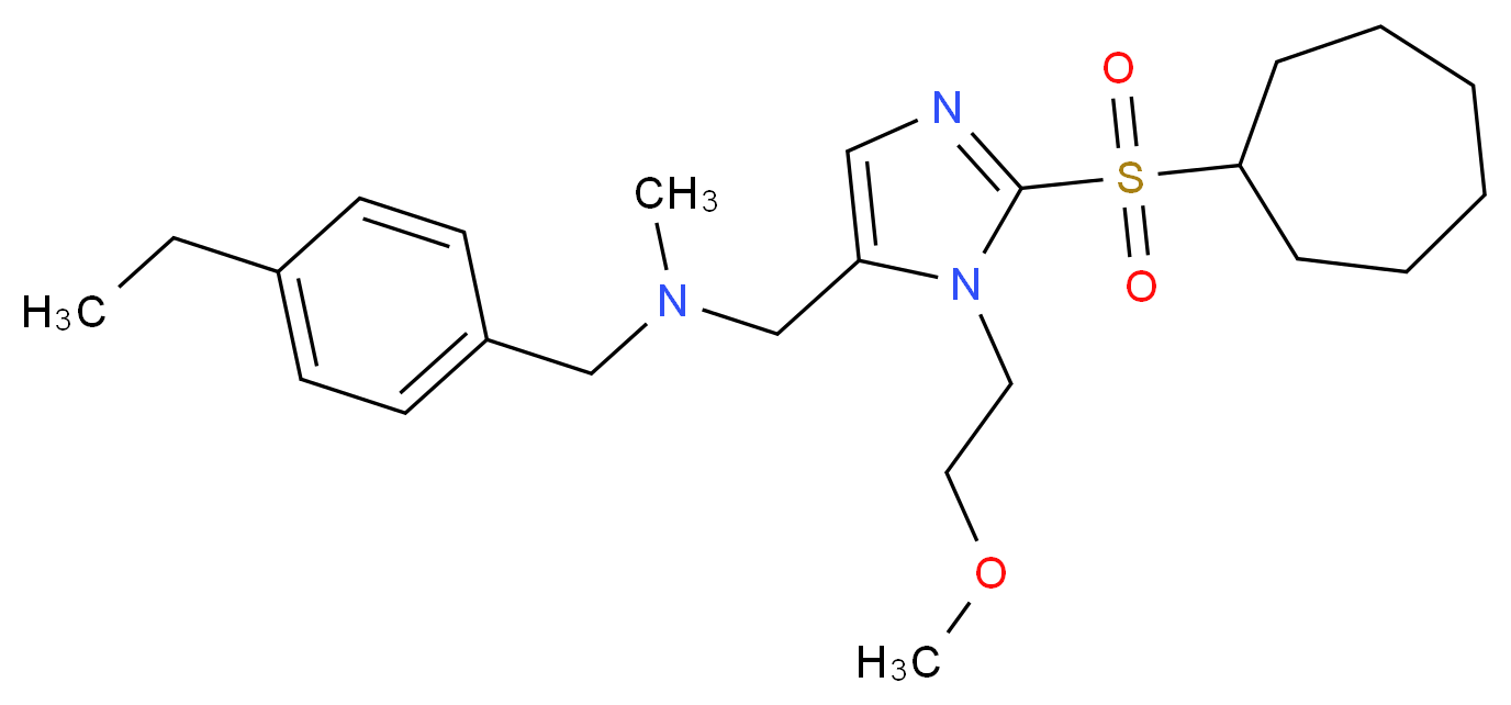 1-[2-(cycloheptylsulfonyl)-1-(2-methoxyethyl)-1H-imidazol-5-yl]-N-(4-ethylbenzyl)-N-methylmethanamine_分子结构_CAS_)