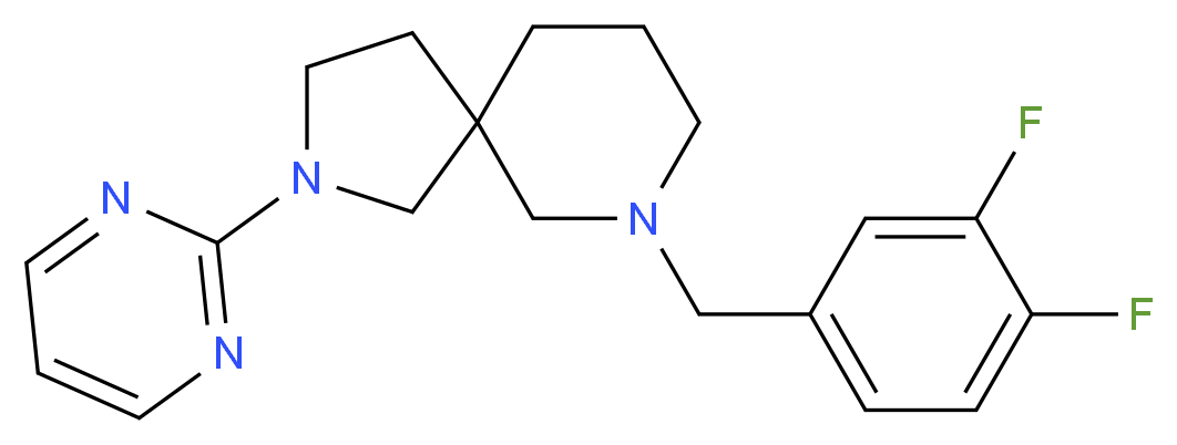 7-(3,4-difluorobenzyl)-2-(2-pyrimidinyl)-2,7-diazaspiro[4.5]decane_分子结构_CAS_)