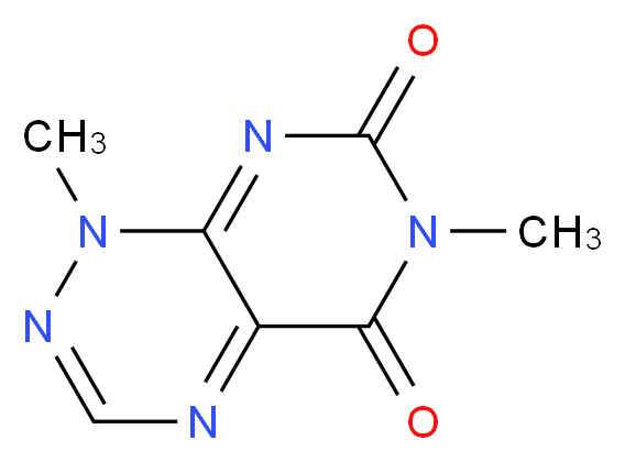 1,6-dimethyl-1H,5H,6H,7H-pyrimido[5,4-e][1,2,4]triazine-5,7-dione_分子结构_CAS_84-82-2