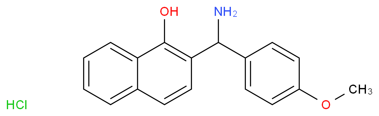 2-[AMINO-(4-METHOXY-PHENYL)-METHYL]-NAPHTHALEN-1-OL HYDROCHLORIDE_分子结构_CAS_736173-20-9)