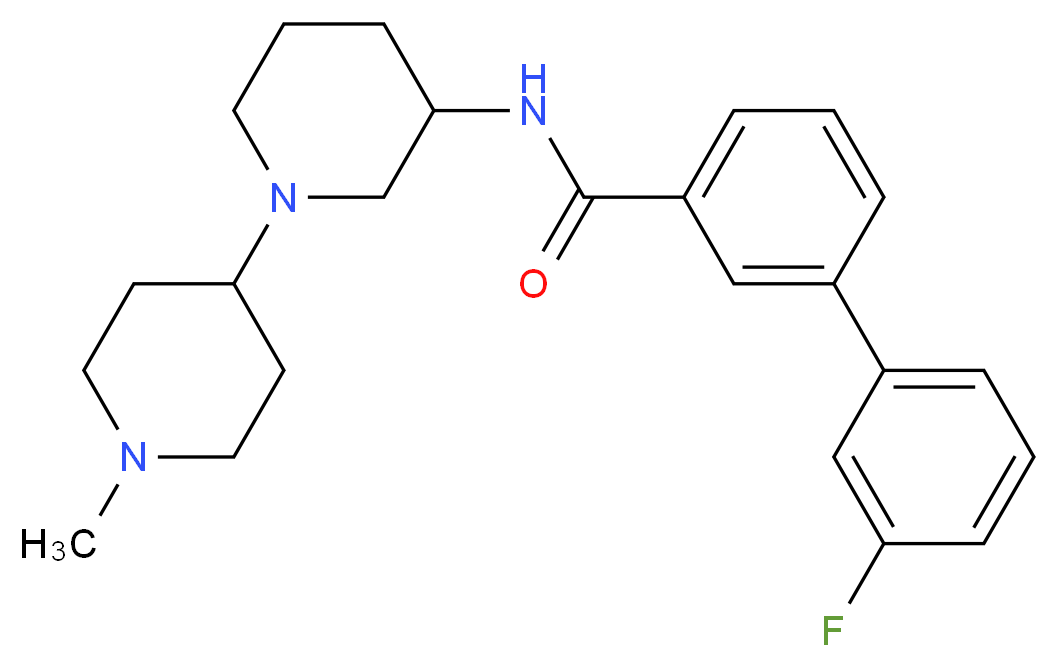 3'-fluoro-N-(1'-methyl-1,4'-bipiperidin-3-yl)-3-biphenylcarboxamide_分子结构_CAS_)