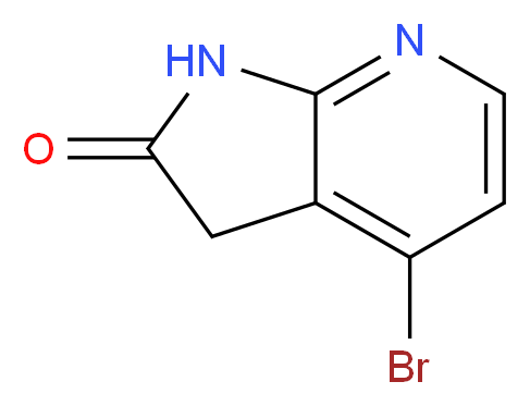 4-bromo-1H,2H,3H-pyrrolo[2,3-b]pyridin-2-one_分子结构_CAS_1086064-49-4