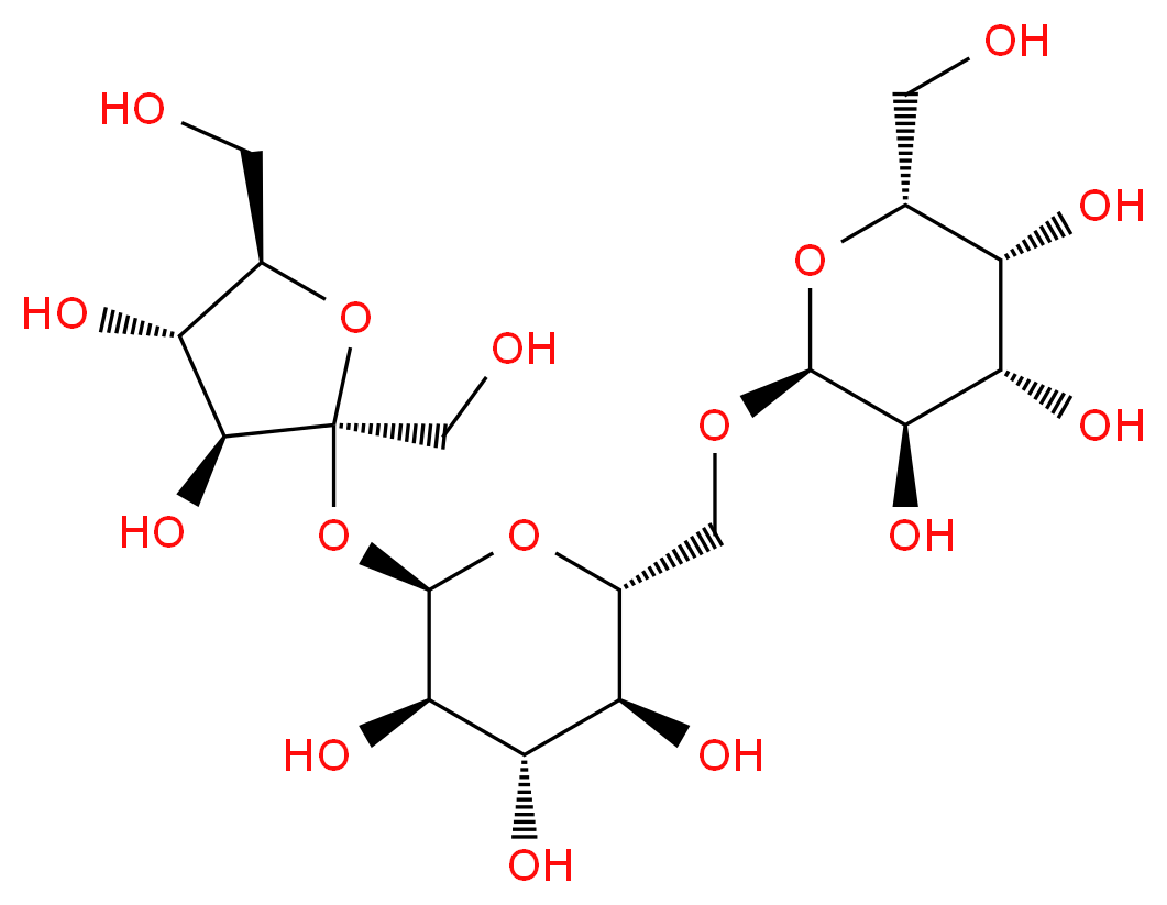 (2S,3R,4S,5R,6R)-2-{[(2R,3S,4S,5R,6R)-6-{[(2S,3S,4S,5R)-3,4-dihydroxy-2,5-bis(hydroxymethyl)oxolan-2-yl]oxy}-3,4,5-trihydroxyoxan-2-yl]methoxy}-6-(hydroxymethyl)oxane-3,4,5-triol_分子结构_CAS_512-69-6