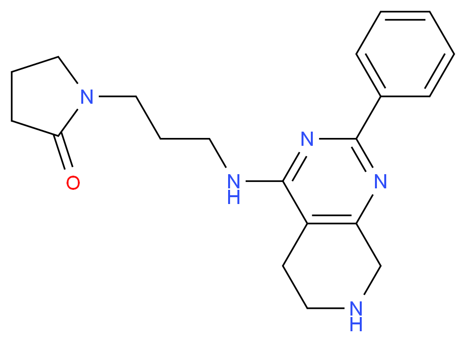 1-{3-[(2-phenyl-5,6,7,8-tetrahydropyrido[3,4-d]pyrimidin-4-yl)amino]propyl}pyrrolidin-2-one_分子结构_CAS_)