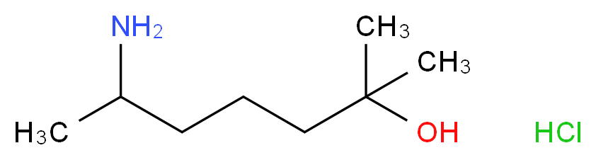 6-amino-2-methylheptan-2-ol hydrochloride_分子结构_CAS_543-15-7