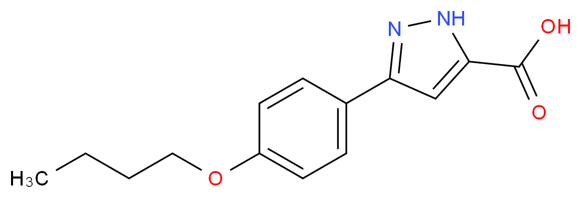 3-(4-Butoxyphenyl)-1H-pyrazole-5-carboxylic acid_分子结构_CAS_)