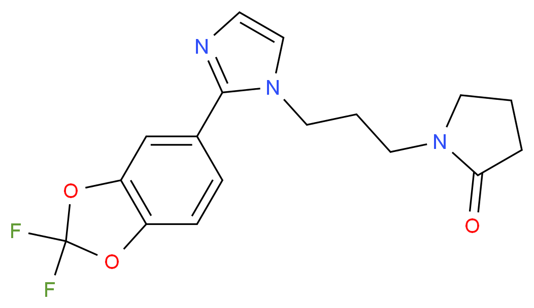 1-{3-[2-(2,2-difluoro-1,3-benzodioxol-5-yl)-1H-imidazol-1-yl]propyl}pyrrolidin-2-one_分子结构_CAS_)