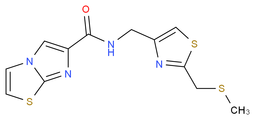 N-({2-[(methylthio)methyl]-1,3-thiazol-4-yl}methyl)imidazo[2,1-b][1,3]thiazole-6-carboxamide_分子结构_CAS_)