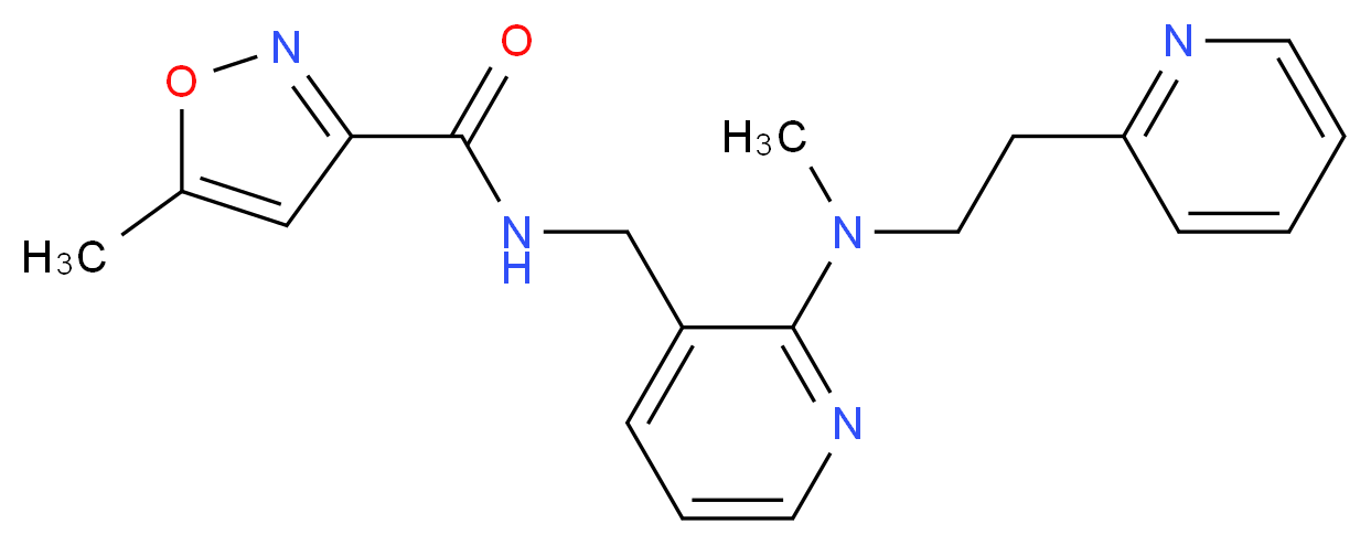 5-methyl-N-[(2-{methyl[2-(2-pyridinyl)ethyl]amino}-3-pyridinyl)methyl]-3-isoxazolecarboxamide_分子结构_CAS_)