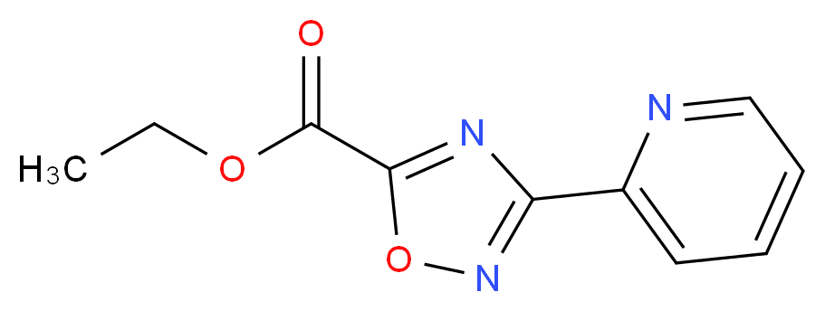 3-Pyridin-2-yl-[1,2,4]oxadiazole-5-carboxylic acid ethyl ester_分子结构_CAS_163719-76-4)