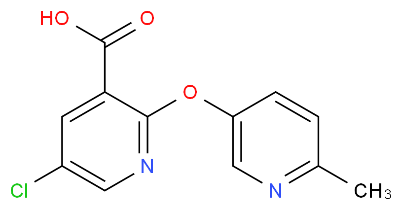 5-chloro-2-((6-methylpyridin-3-yl)oxy)nicotinic acid_分子结构_CAS_)