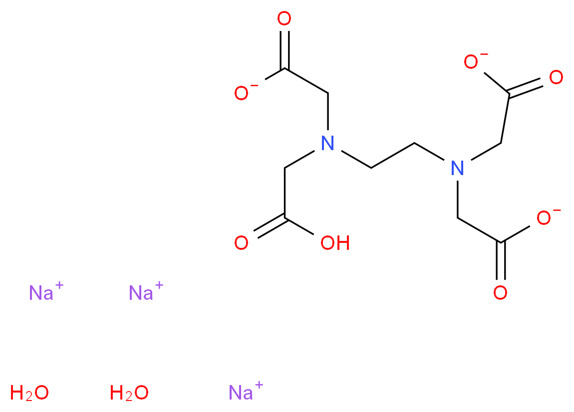 乙二胺四乙酸 三钠盐 二水合物_分子结构_CAS_150-38-9(anhydrous))