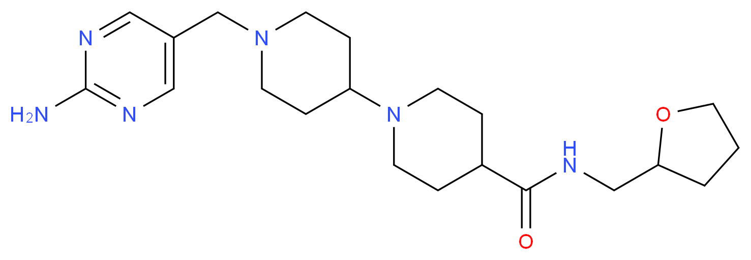 1'-[(2-amino-5-pyrimidinyl)methyl]-N-(tetrahydro-2-furanylmethyl)-1,4'-bipiperidine-4-carboxamide_分子结构_CAS_)