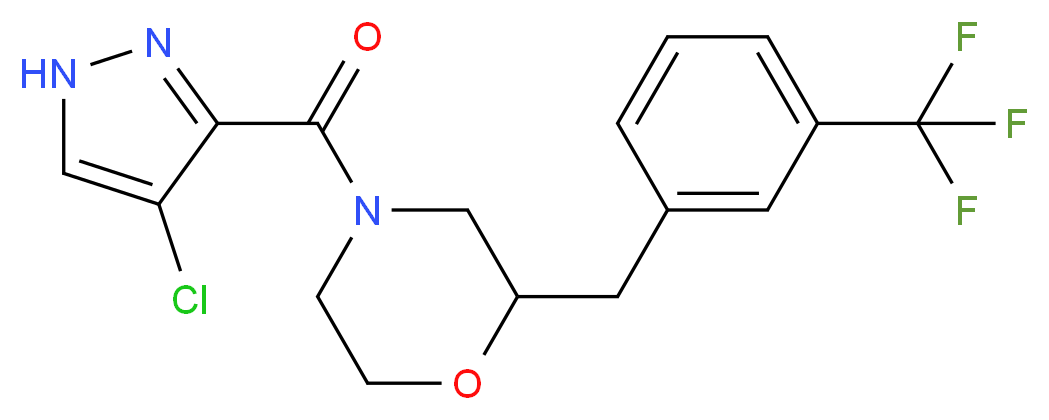 4-[(4-chloro-1H-pyrazol-3-yl)carbonyl]-2-[3-(trifluoromethyl)benzyl]morpholine_分子结构_CAS_)
