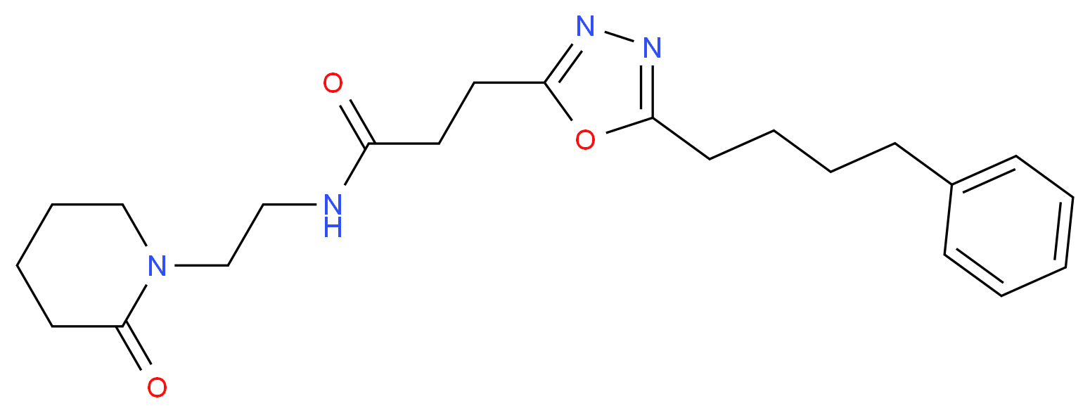 N-[2-(2-oxo-1-piperidinyl)ethyl]-3-[5-(4-phenylbutyl)-1,3,4-oxadiazol-2-yl]propanamide_分子结构_CAS_)