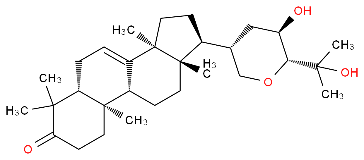 (1R,2R,7R,11S,14S,15S)-14-[(3S,5R,6R)-5-hydroxy-6-(2-hydroxypropan-2-yl)oxan-3-yl]-2,6,6,11,15-pentamethyltetracyclo[8.7.0.0<sup>2</sup>,<sup>7</sup>.0<sup>1</sup><sup>1</sup>,<sup>1</sup><sup>5</sup>]heptadec-9-en-5-one_分子结构_CAS_6985-35-9