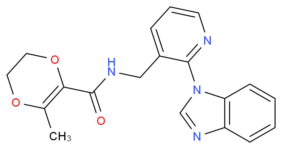 N-{[2-(1H-benzimidazol-1-yl)-3-pyridinyl]methyl}-3-methyl-5,6-dihydro-1,4-dioxine-2-carboxamide_分子结构_CAS_)