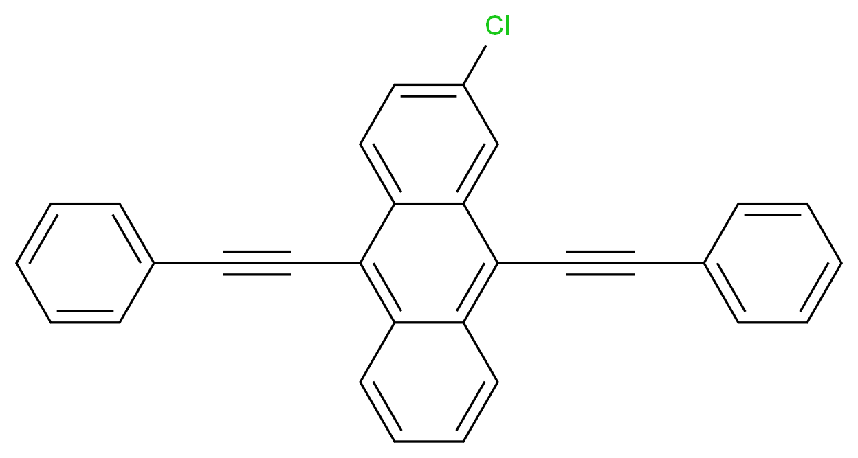 2-Chloro-9,10-bis(phenylethynyl)anthracene_分子结构_CAS_41105-36-6)