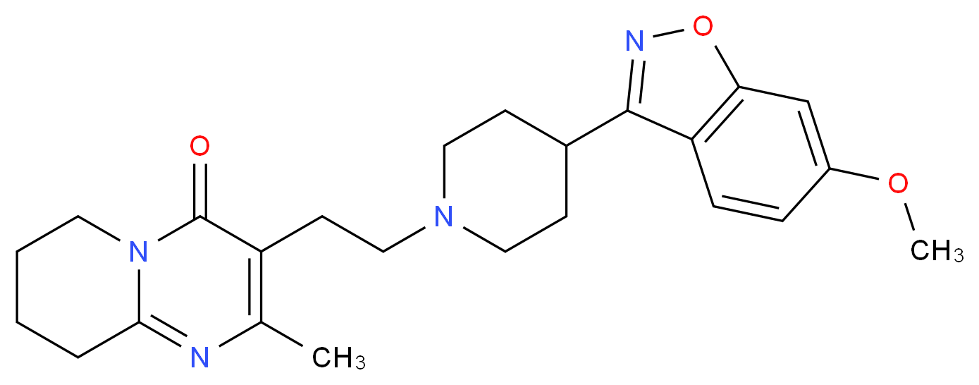 3-{2-[4-(6-methoxy-1,2-benzoxazol-3-yl)piperidin-1-yl]ethyl}-2-methyl-4H,6H,7H,8H,9H-pyrido[1,2-a]pyrimidin-4-one_分子结构_CAS_1246817-15-1