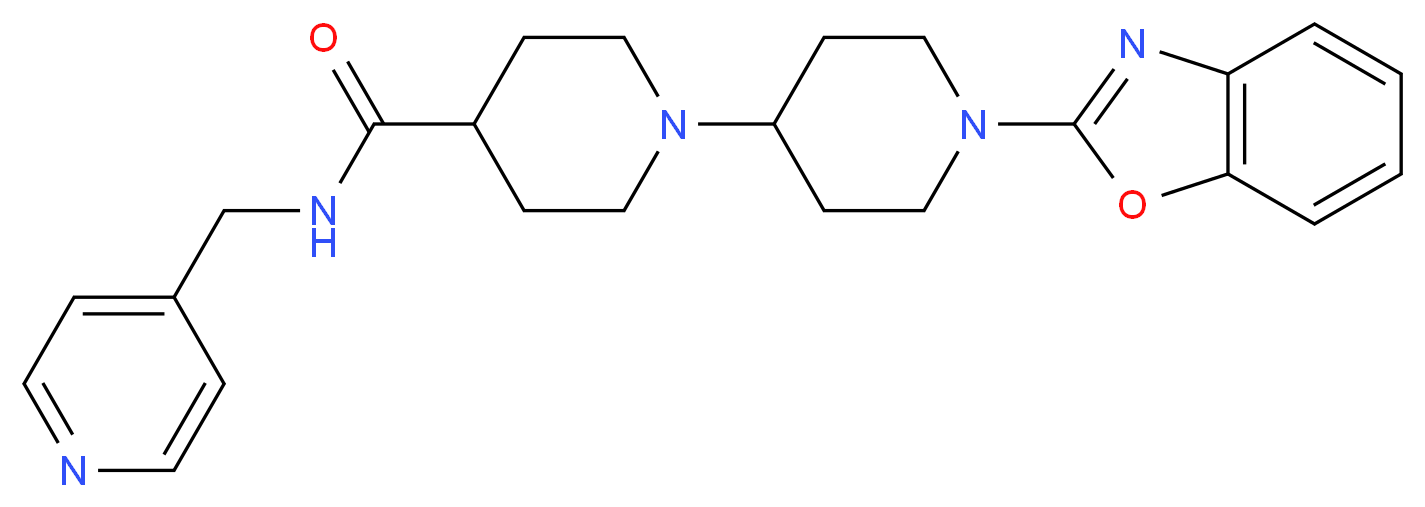 1'-(1,3-benzoxazol-2-yl)-N-(4-pyridinylmethyl)-1,4'-bipiperidine-4-carboxamide_分子结构_CAS_)