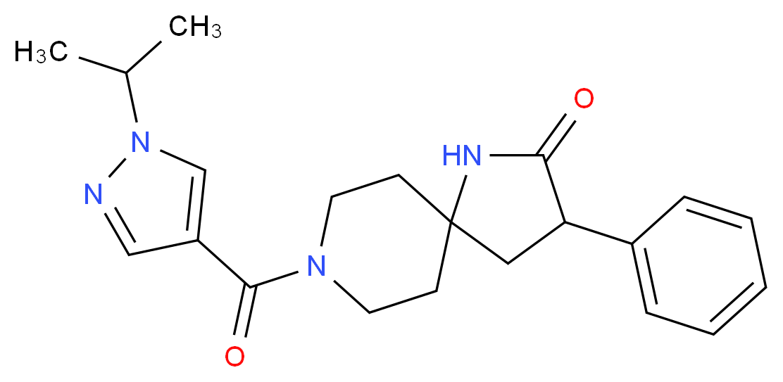 8-[(1-isopropyl-1H-pyrazol-4-yl)carbonyl]-3-phenyl-1,8-diazaspiro[4.5]decan-2-one_分子结构_CAS_)